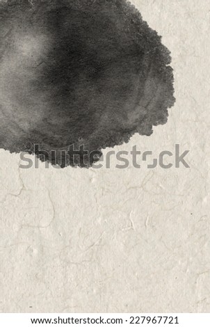 Chinese ink on simple rice paper texture background