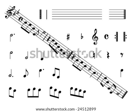 music symbols images. set of sheet music symbols