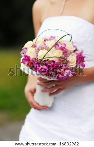The bride with wedding bouquet