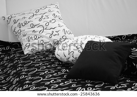 Black and white designed modern pillows