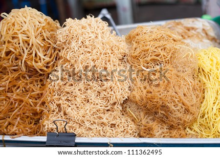 Noodles variants. The cooking is different. Cooking can be many and varied.