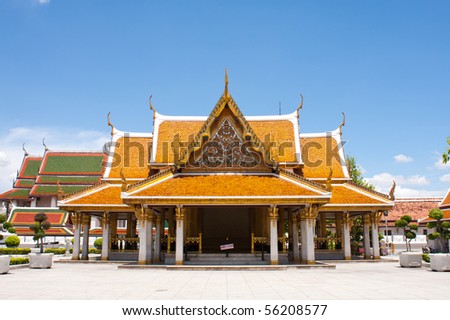 travel in the bangkok holiday,temple thai on the sky , south of asia