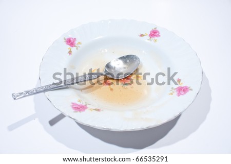 Empty dish to eat out. To eat out. On a white background.