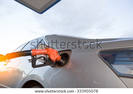 Car refueling on a petrol station.