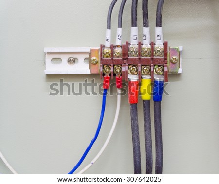 connection point of electrical system in building with dust