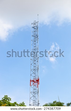 Antenna pole of the base station for mobile network.