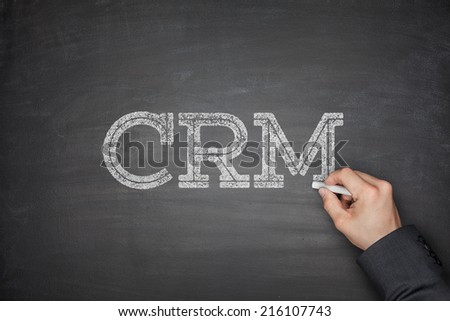CRM - Customer Relationship Management concept on blackboard