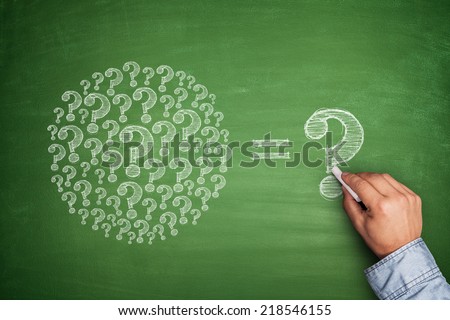 Question Marks on Blackboard