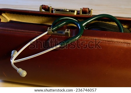Doctors bag with stethoscope