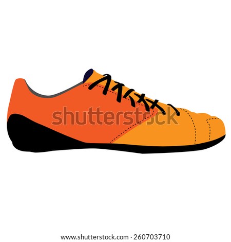 Orange sport running, fitness, training shoe vector isolated icon