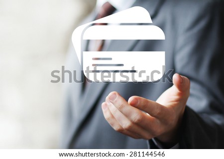 Business button credit card icon
