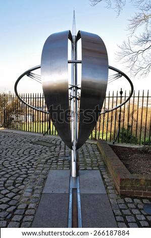 Prime meridian line for zero degrees longitude at greenwich, London