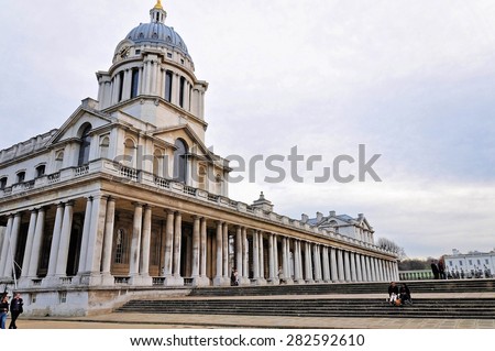 LONDON, UK - JUNE1, 2011: Greenwich Royal navy office and painted hall in Greenwich College