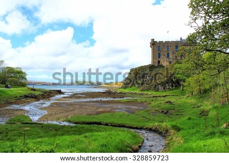 ISLE OF SKYE, SCOTLAND - MAY 28,  2013:  Dunvegan Castle on the isle of Skye, Scotland.