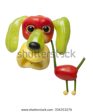 Funny dog made of pepper