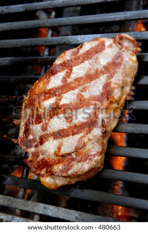 Rib Eye Steak On A Barbecue