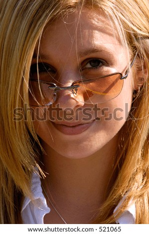 Pretty Blond Sales Executive With Sunglasses