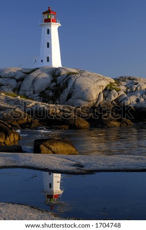 Vertical Framing Of Peggy\'s Cove Lighthouse Nova Scotia, Canada