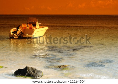  Fishing. beach. boat. caribbean