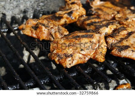 Tasty grilled turkey close-up