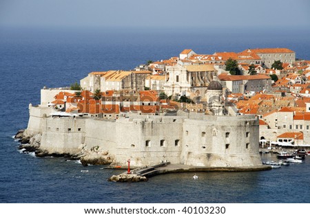 Old city of Dubrovnik - famous landmark in Croatia. It is the UNESCO World Heritage Site.