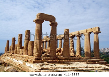 The Temple of Juno - ancient Greek landmark in Agrigento, Sicily. It is the UNESCO World Heritage Site
