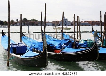 Luxury gondolas - famous touristic attraction in Venice, Italy