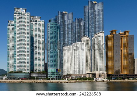 BUSAN, SOUTH KOREA - SEPTEMBER 07: We\'ve the Zenith residential towers SEPTEMBER 07, 2014 in Busan, South Korea.The Zenith was completed in 2011 and contains 1,788 households.
