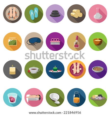 Spa icons set in flat design with long shadow Illustration eps10 Spa icons set in flat design with long shadow Illustration eps10
