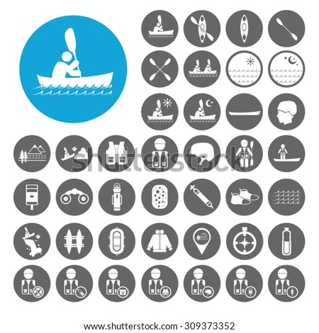 Kayak icons set. Illustration EPS10