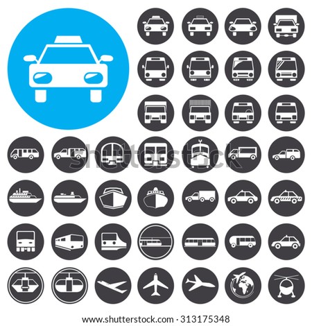 Public Transportation icons set. Illustration EPS10