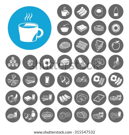 Breakfast icons set. Illustration EPS10