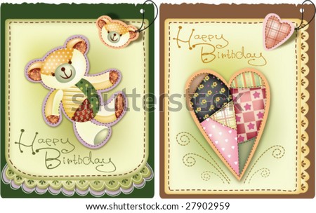 Greeting Birthday Cards Stock Vector 27902959 : Shutter