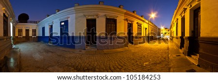 Night vision of Barranco town, Lima, Peru