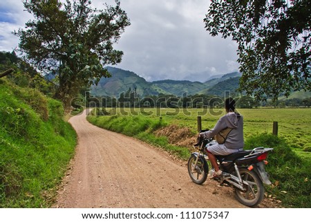 OXAPAMPA, PERU - SEPT 24: The motorcycle is the most used means of transport in the Amazon of Peru, in Sept. 24, 2012 in Oxapampa, Peru.