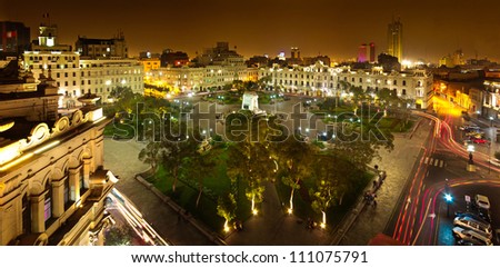 Lima, Peru, panoramic view of San Martin Square