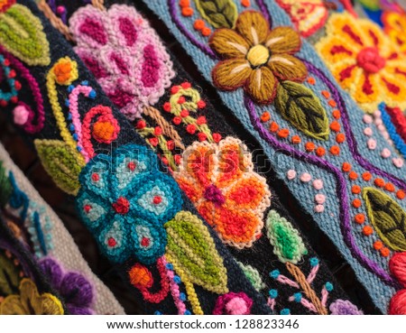 Colorful peruvian rug textile Colorful peruvian rug textile