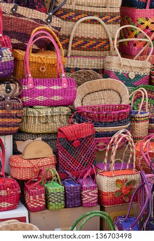 wicker woven baskets handicraft in peru