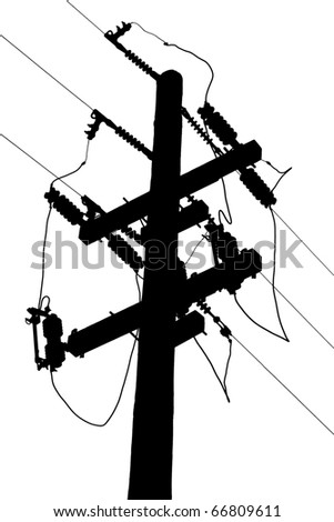 Power line, high tension silhouette