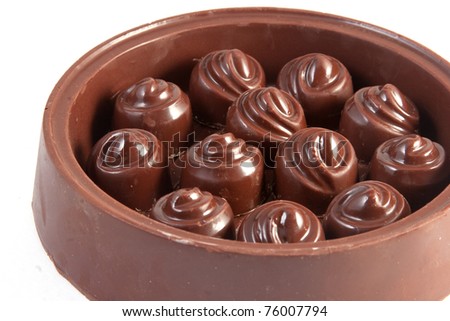 chocolate box on white background