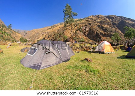 Matucana Camping place in Peru. Peruvian andes near to Lima.
