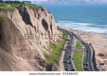 Cliff of the Lima city, called costa