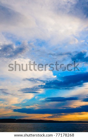 colorful sky of russian north