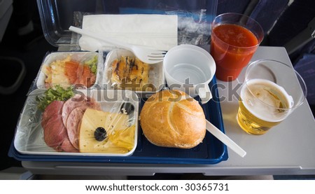 a lunch is in a plane