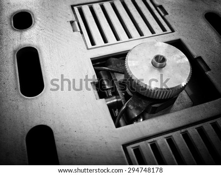 Injection Head of Gas Chromatography Machine in Black and White background