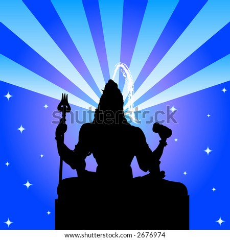 Shiva - The Indian god. Design for the Indian Mahashivaratri festival in February