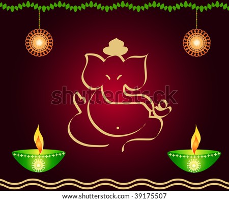 images of god ganesha. god Ganesha and lamps