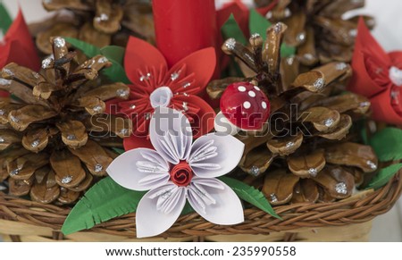 Beautiful Christmas Decorations. handmade flowers. Paper flowers