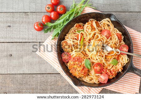 Italian spaghetti with meatballs