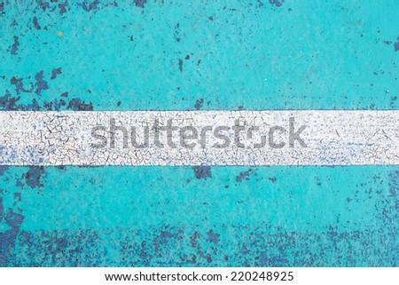 line on old rubber floor on basketball court